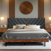 Acacia Astoria Upholstered Solid Wood Bed Frame
