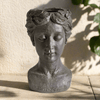 Athena Bust Planter Vessel in Antique Black