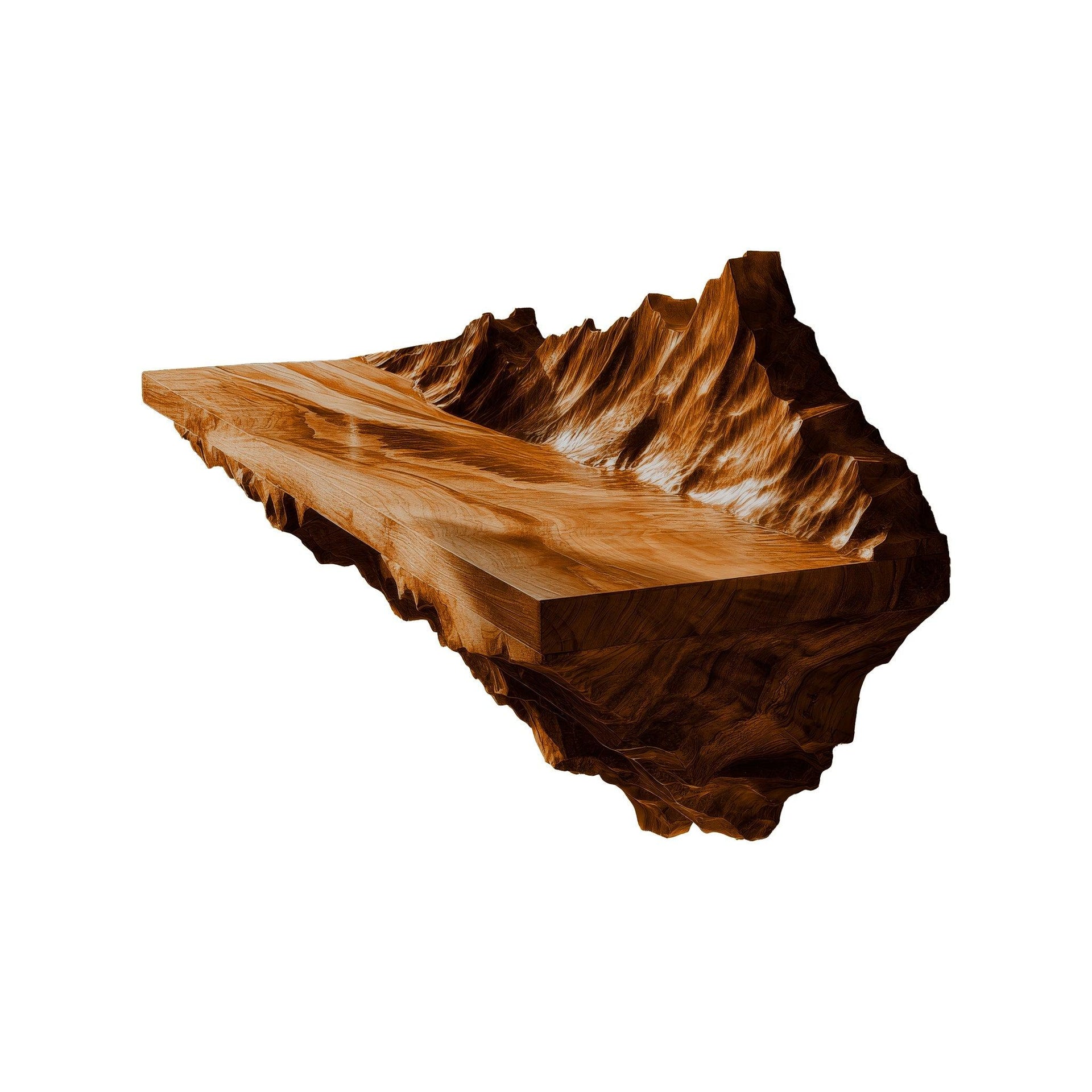Atlas Crest Solid Wood Mountain Floating Shelf