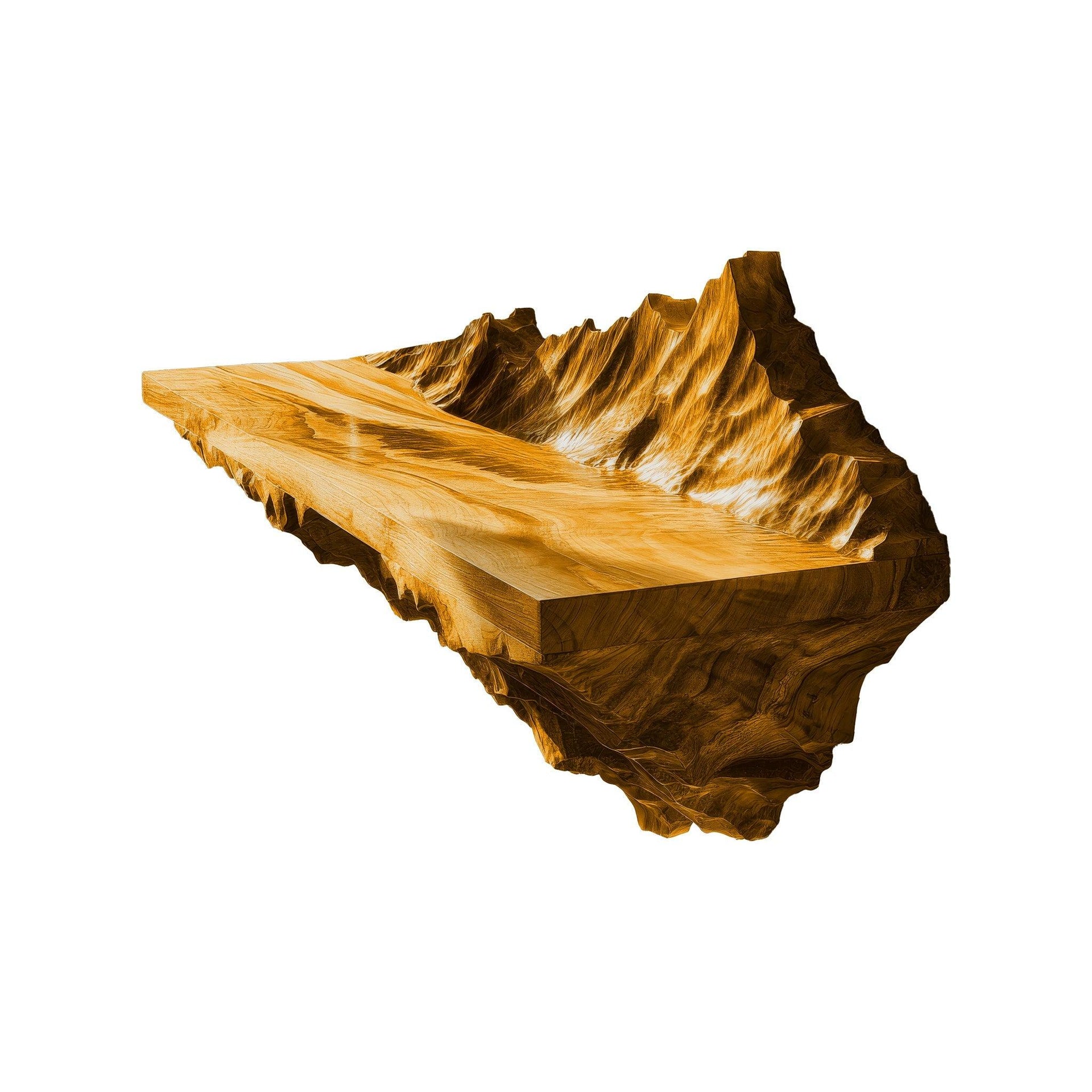Atlas Crest Solid Wood Mountain Floating Shelf