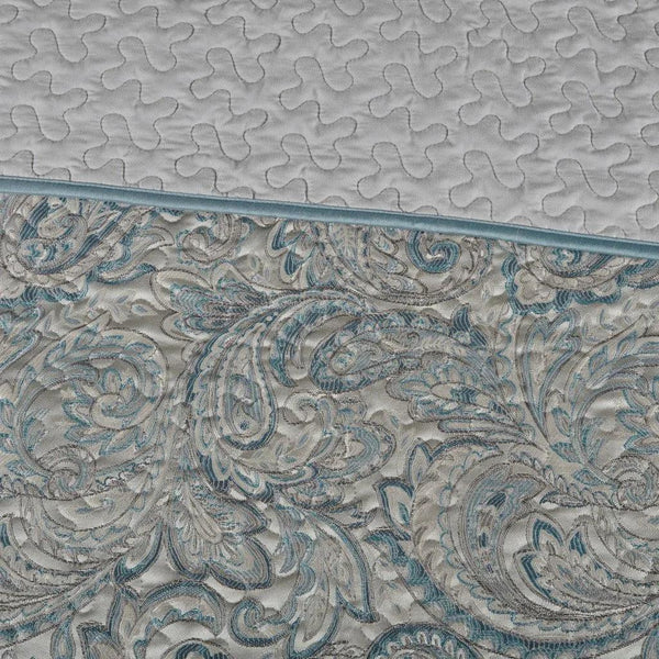 Aubrey 5 Piece Reversible Jacquard Bedspread Set in Teal - Gifts for You 'n Me