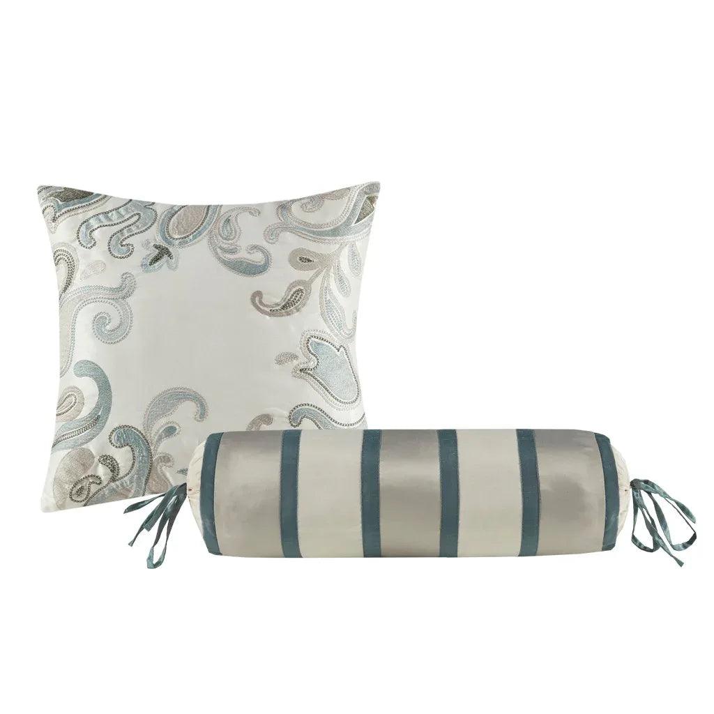 Aubrey 5 Piece Reversible Jacquard Bedspread Set in Teal - Gifts for You 'n Me