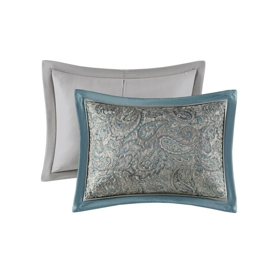 Aubrey 5 Piece Reversible Jacquard Bedspread Set in Teal - Gifts for You 'n Me
