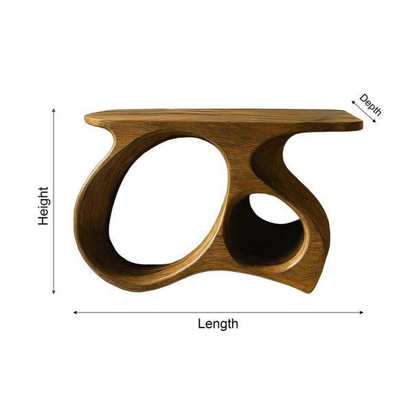 Auraline Organic Sculpted Record Player Stand With Storage