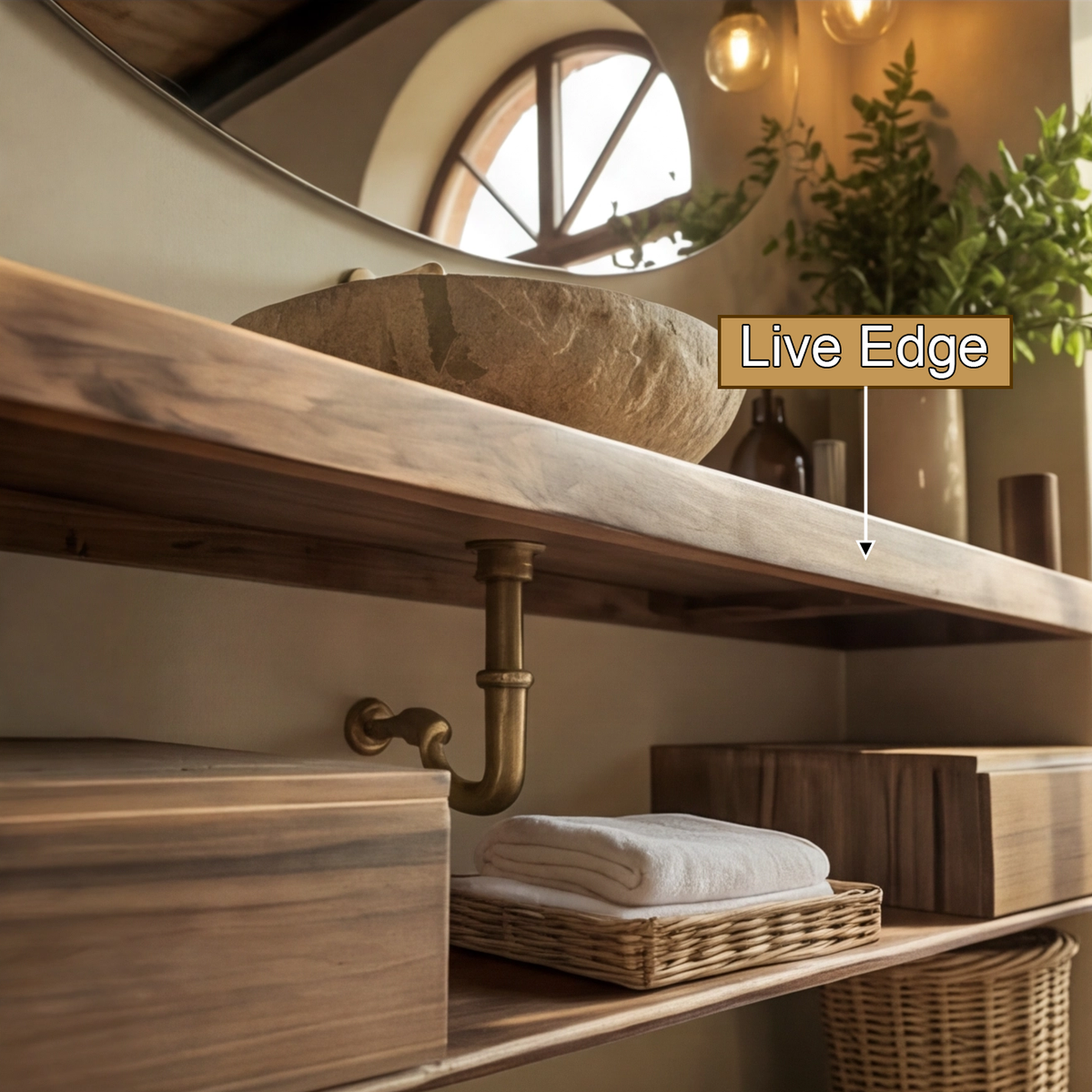 Aurea Flow II Floating Bathroom Vanity with Drawers