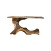 Aurea Flow Sculptural Solid Wood Console Table - Natural Oak / 40"W × 15"D × 30"H