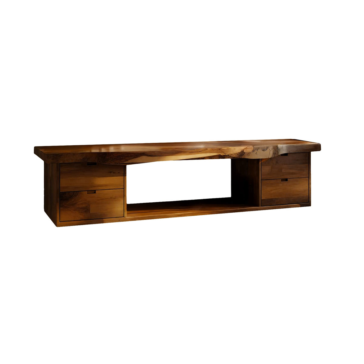Aurea Flow Solid Wood Floating Bathroom Vanity with Drawers