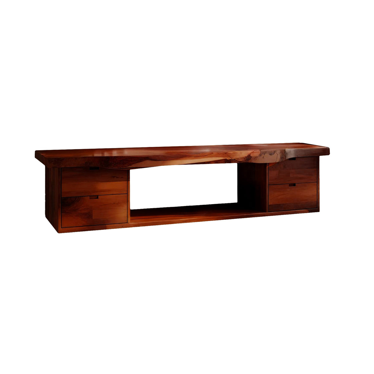 Aurea Flow Solid Wood Floating Bathroom Vanity with Drawers