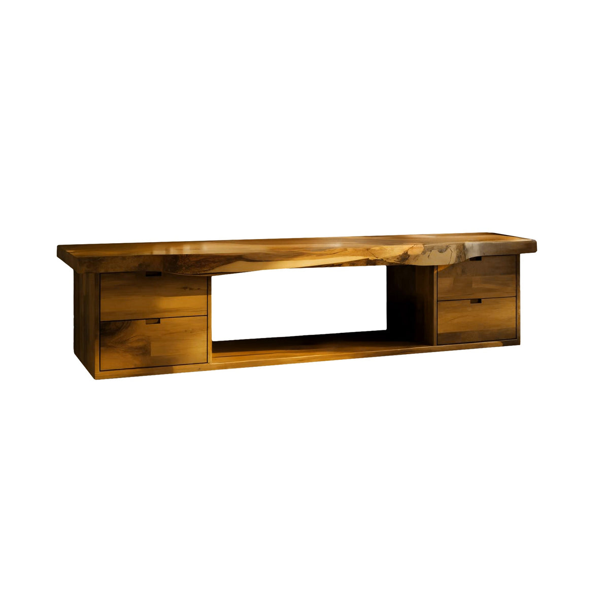 Aurea Flow Solid Wood Floating Bathroom Vanity with Drawers