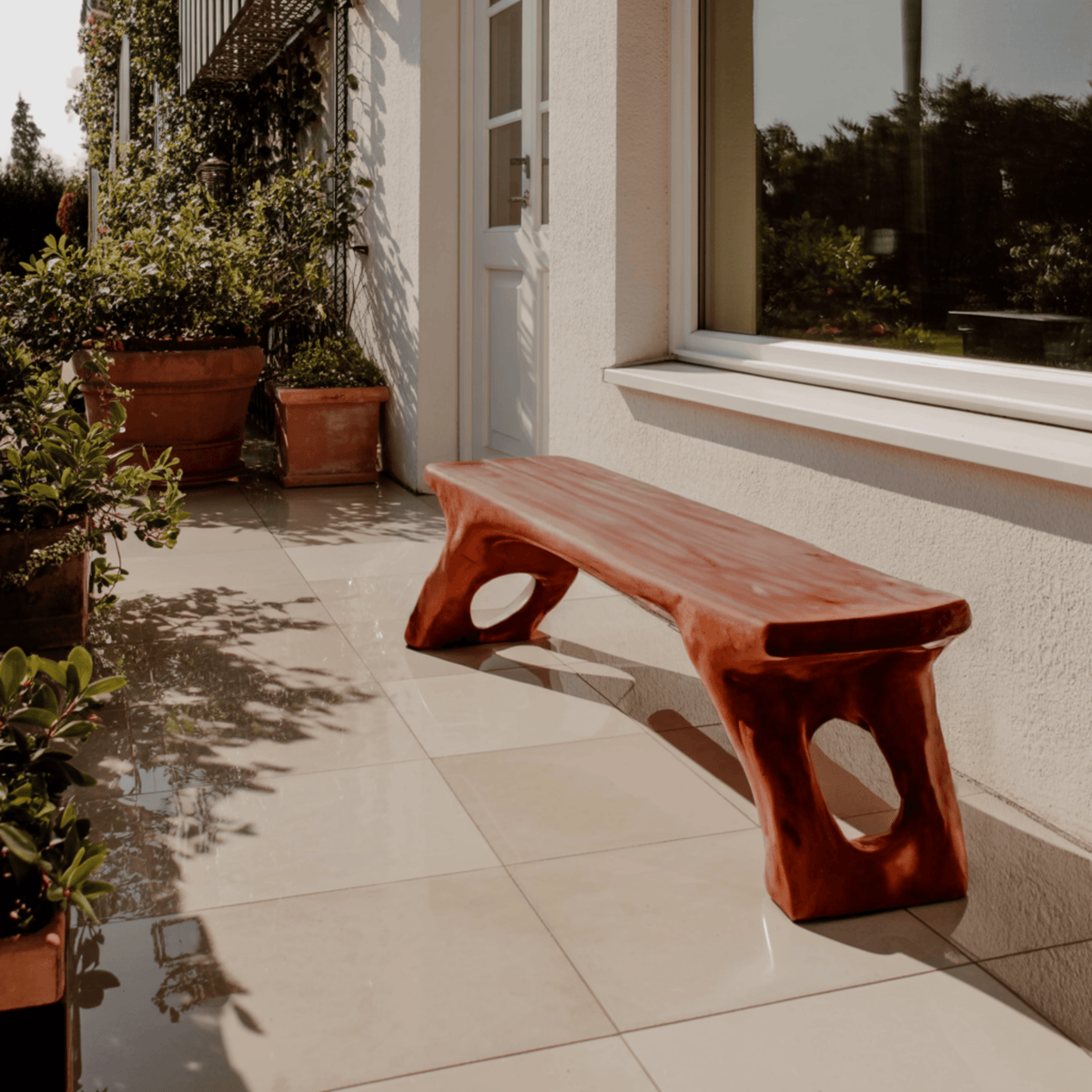 Aurea Organic Modern Solid Wood Bench