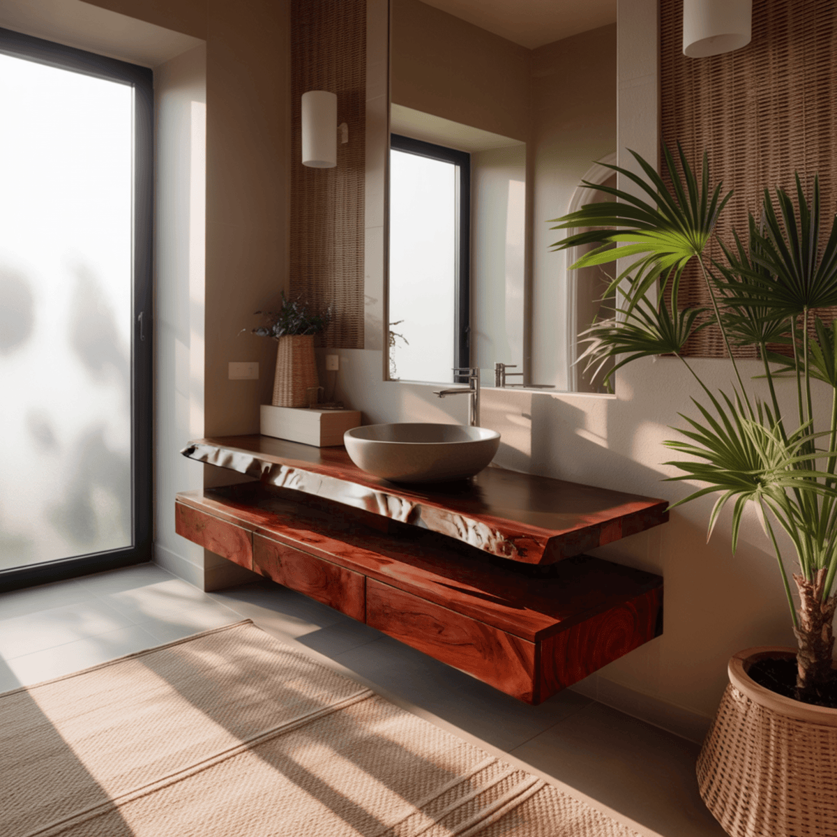 Aurelia Live Edge Floating Bathroom Vanity with Drawers
