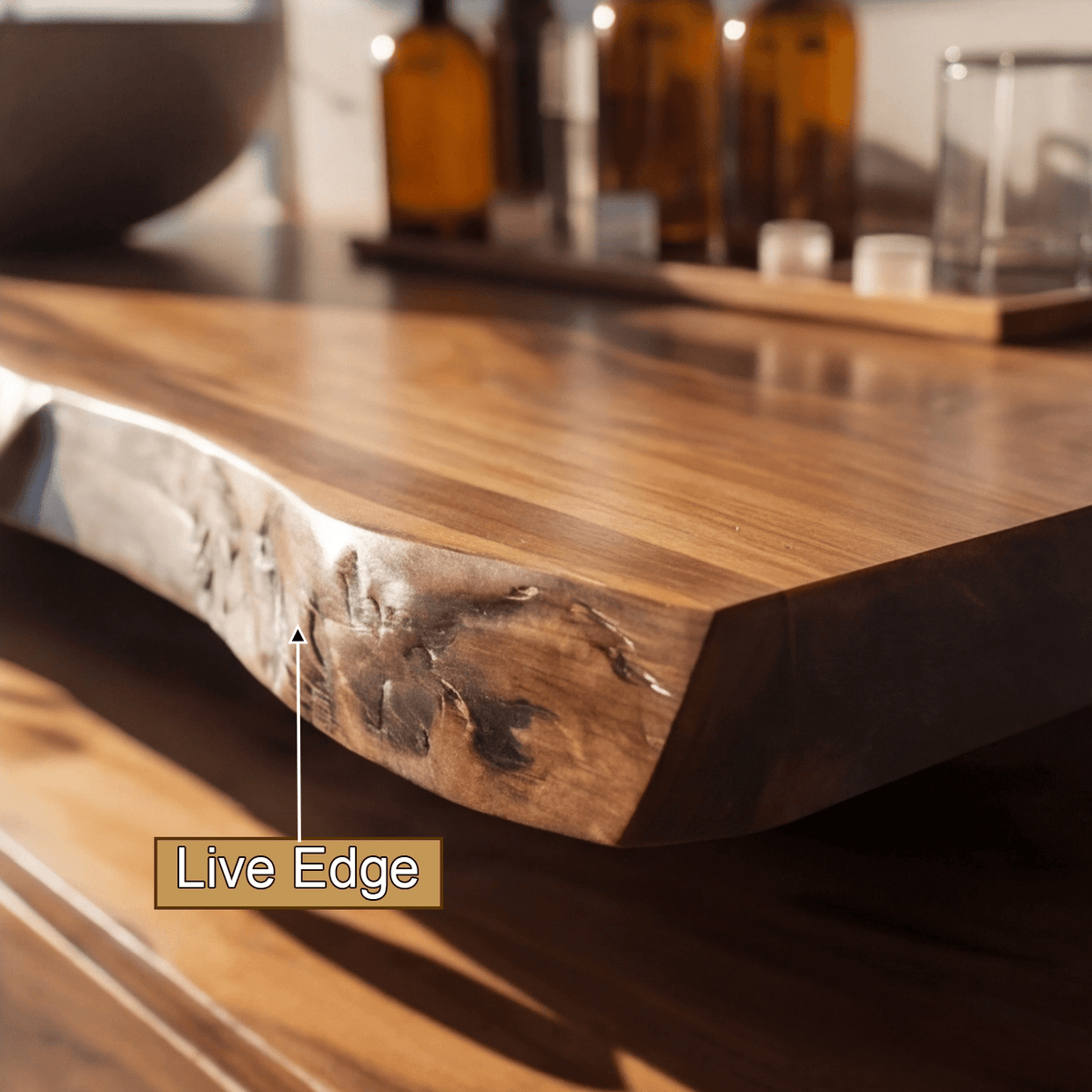 Aurelia Live Edge Floating Bathroom Vanity with Drawers