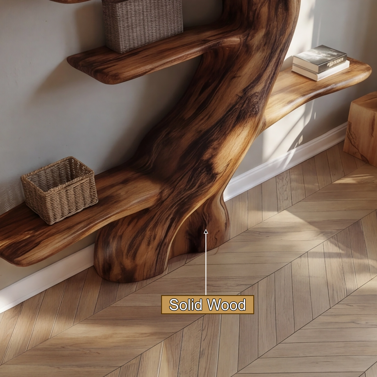 Aurelin Bloom Solid Wood Tree Bookshelf
