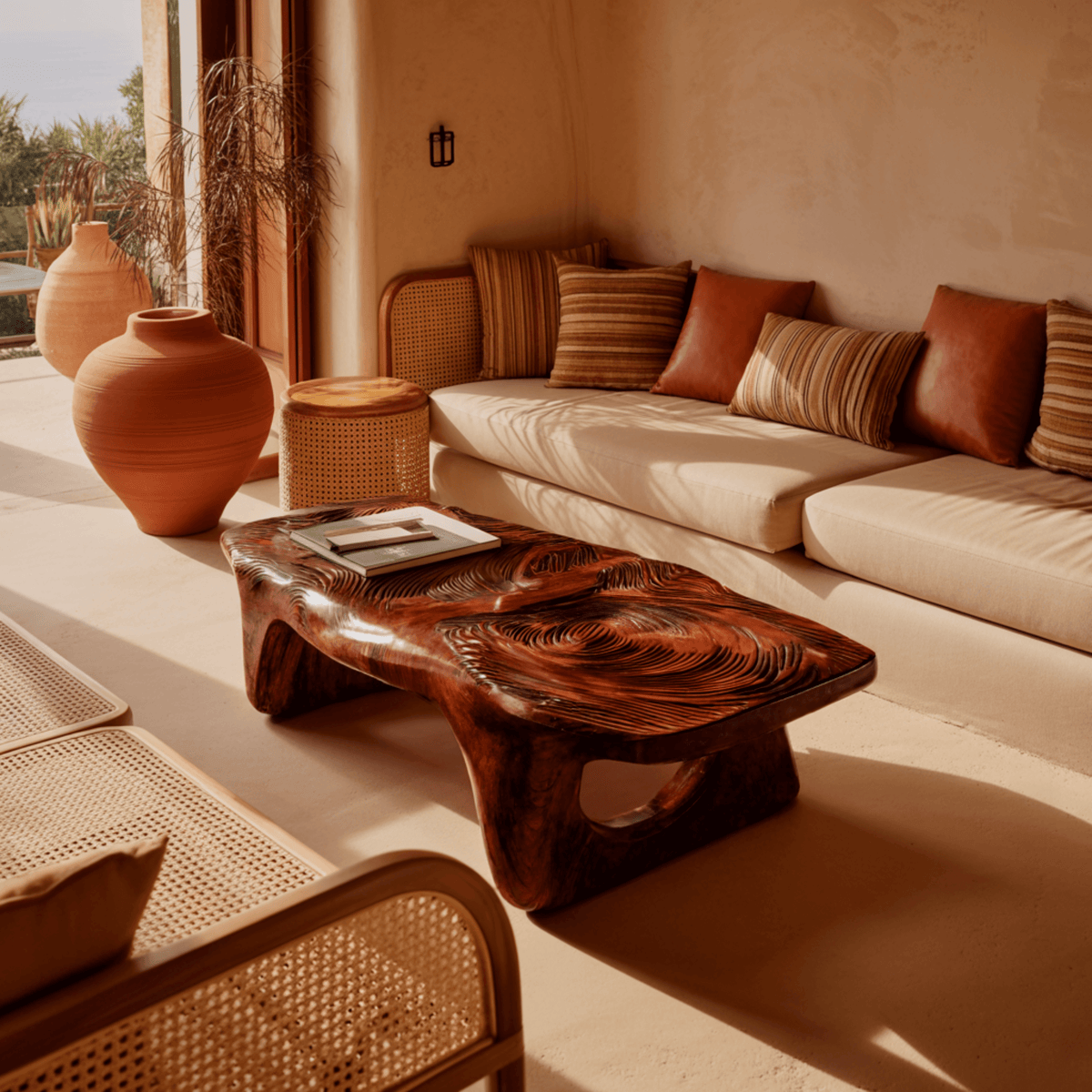 Aurelin Bloom VI Solid Wood Hand Carved Coffee Table