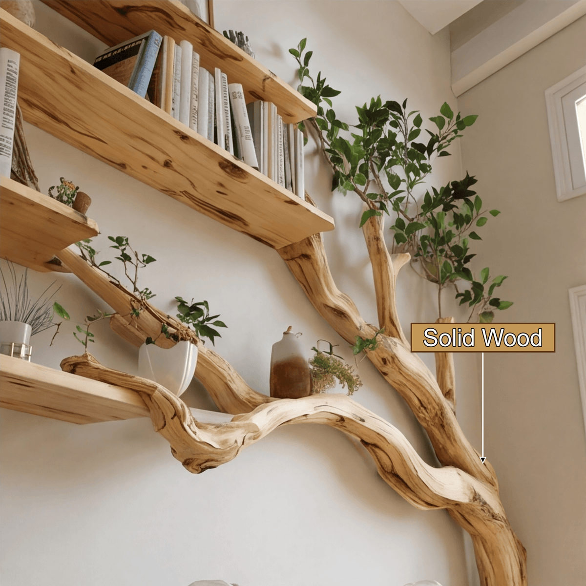 Aurelin Bloom Wall-Mounted Tree Bookshelf