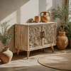 Aurelin Carve Solid Wood Sideboard Cabinet