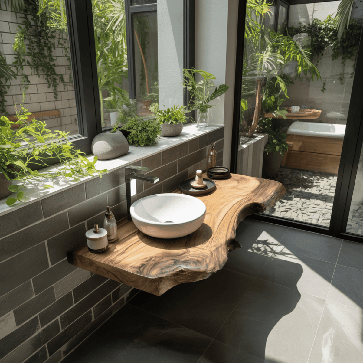 Aurelin Drift Live Edge Floating Bathroom Vanity