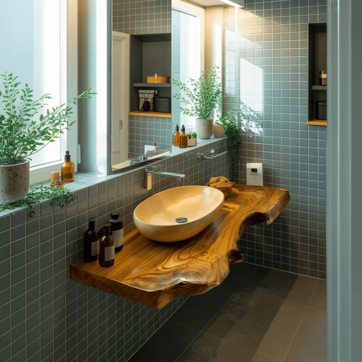 Aurelin Drift Live Edge Floating Bathroom Vanity