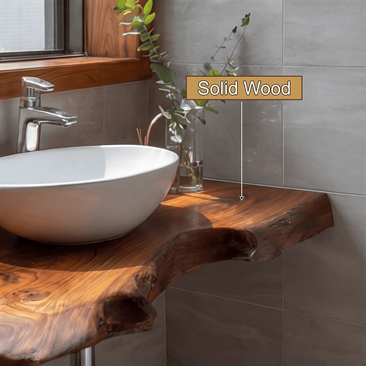 Aurelin Drift Live Edge Floating Bathroom Vanity