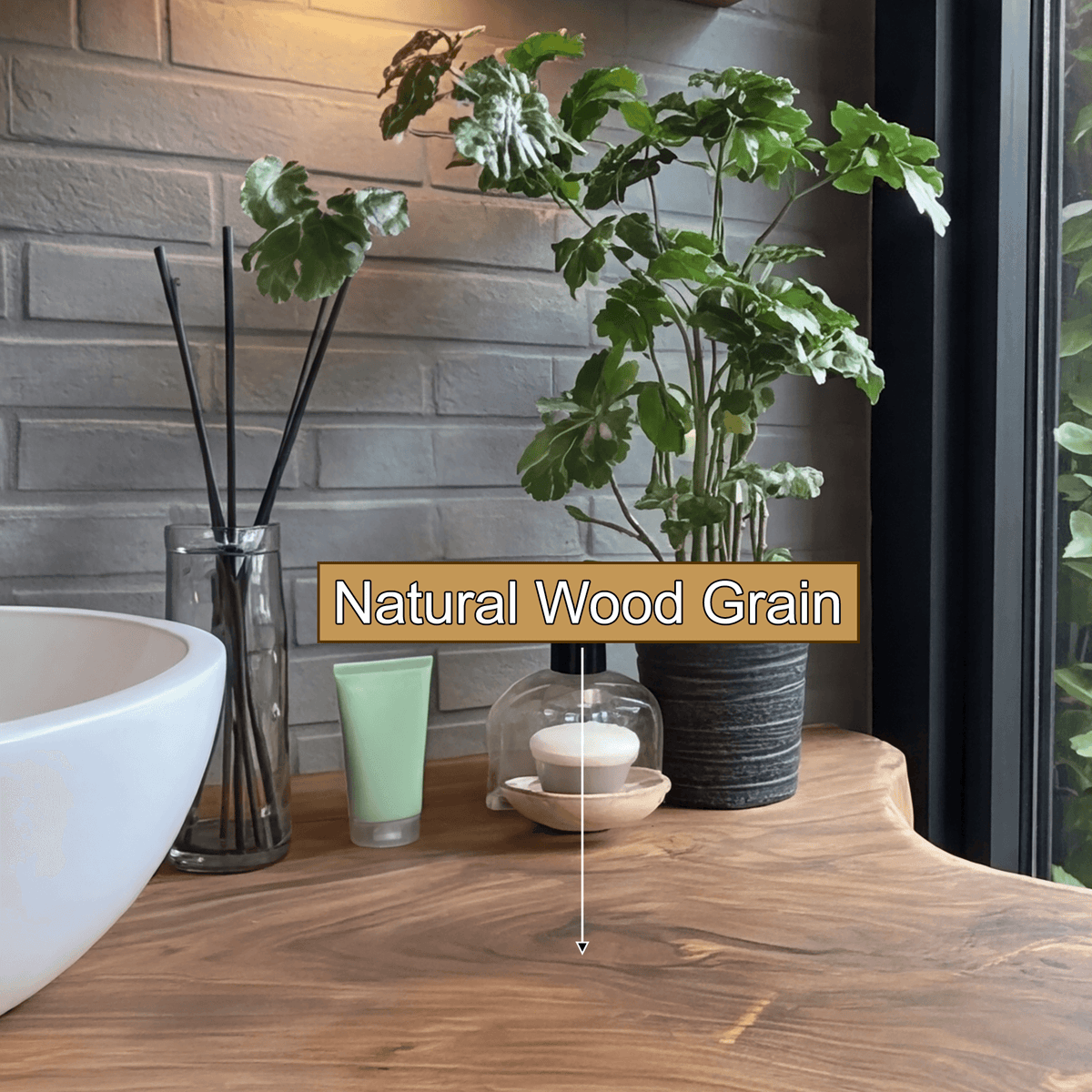 Aurelin Drift Organic Wood Floating Bathroom Vanity