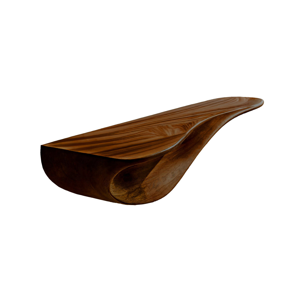 Aurelin Flow Solid Wood Floating Wall Shelf