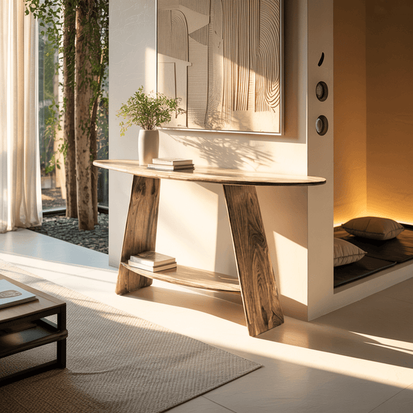 Aurelin Ovalcrest Solid Wood Console Table