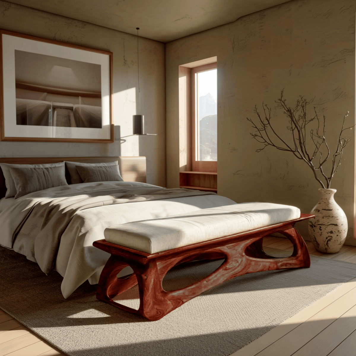 Auren Frame Solid Wood Bed Bench
