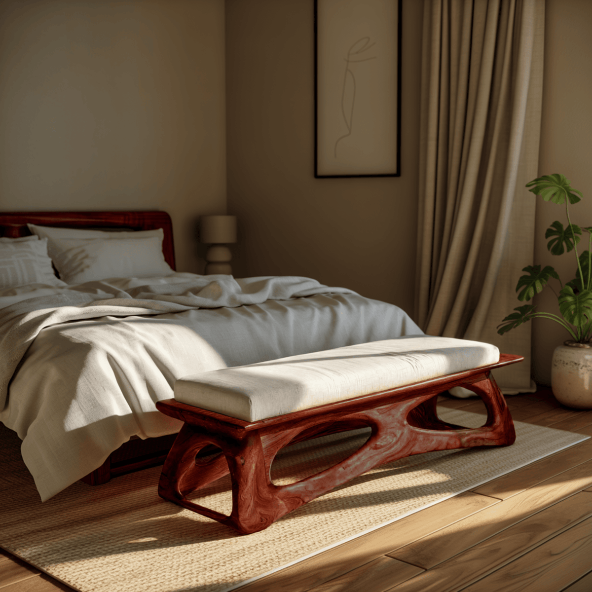 Auren Frame Solid Wood Bed Bench