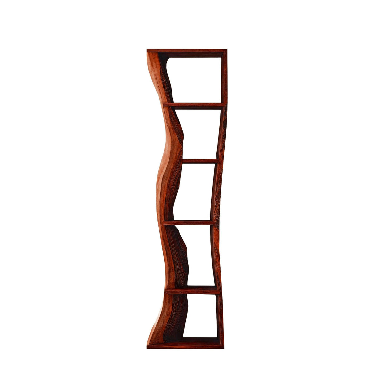 Auri Wave-Edge Solid Wood Display Shelf