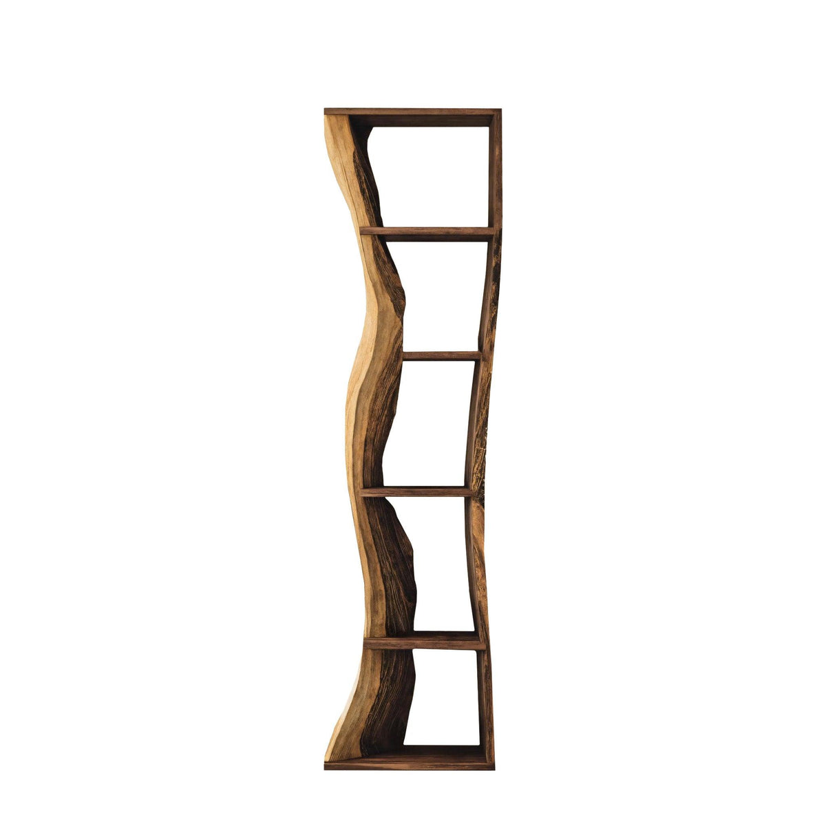 Auri Wave-Edge Solid Wood Display Shelf