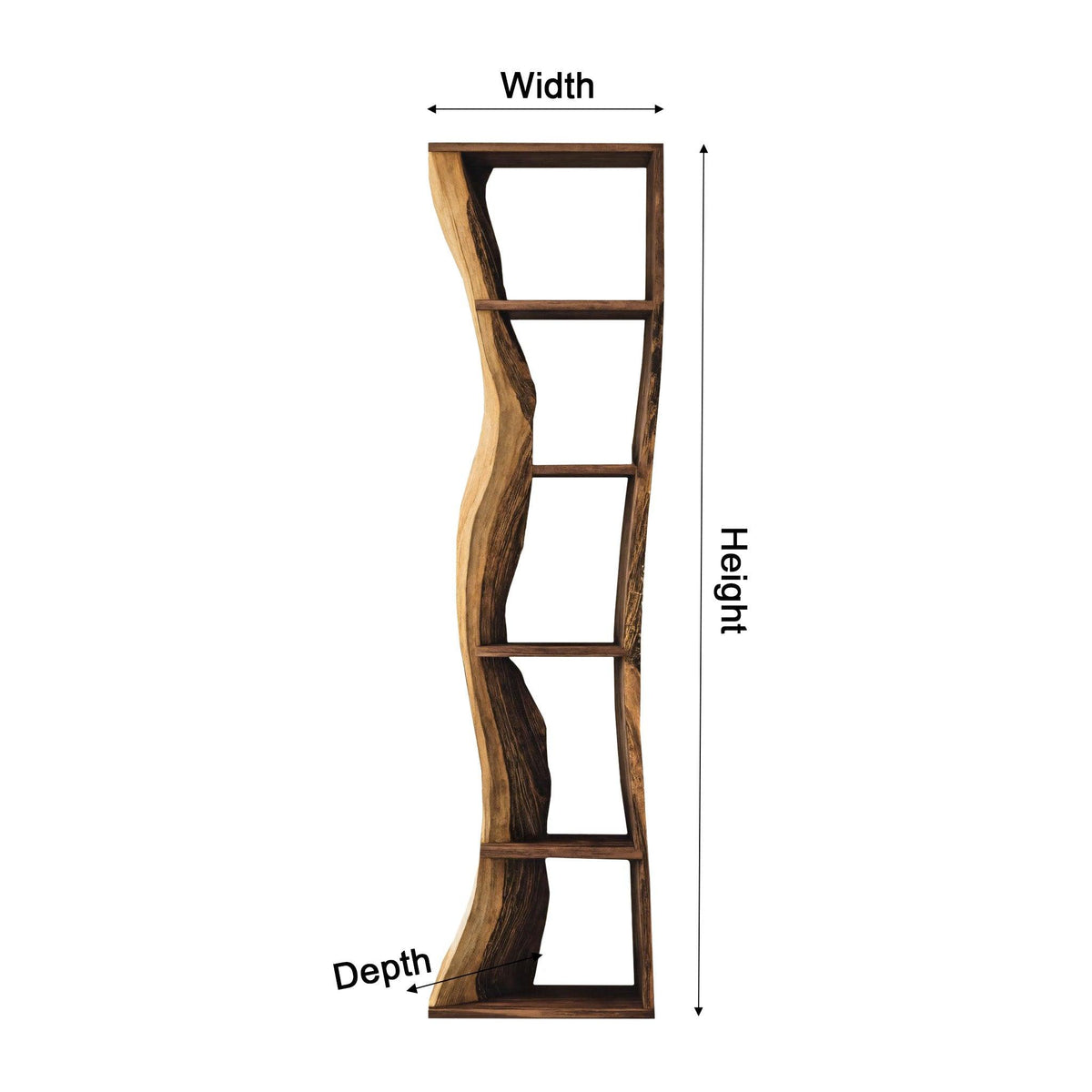 Auri Wave-Edge Solid Wood Display Shelf
