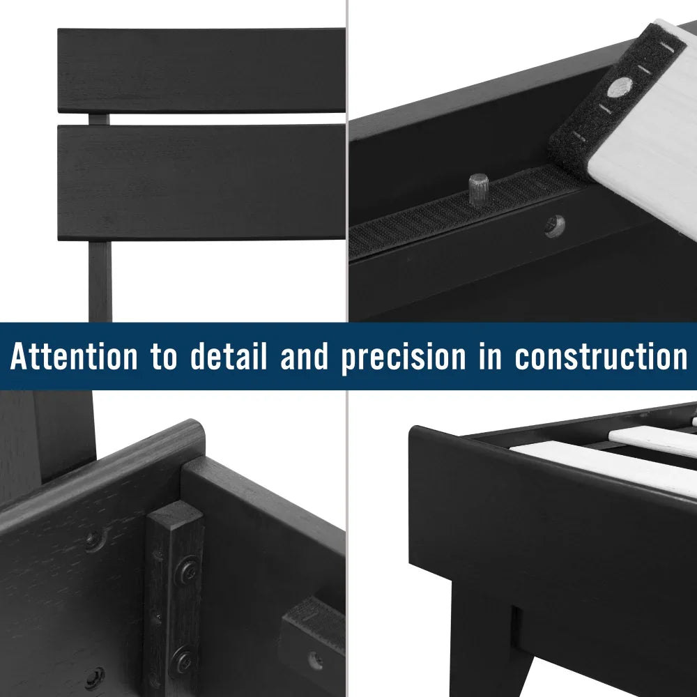 Acacia Aurora Solid Wood Bed Frame and Matching Nightstand Bedroom Set