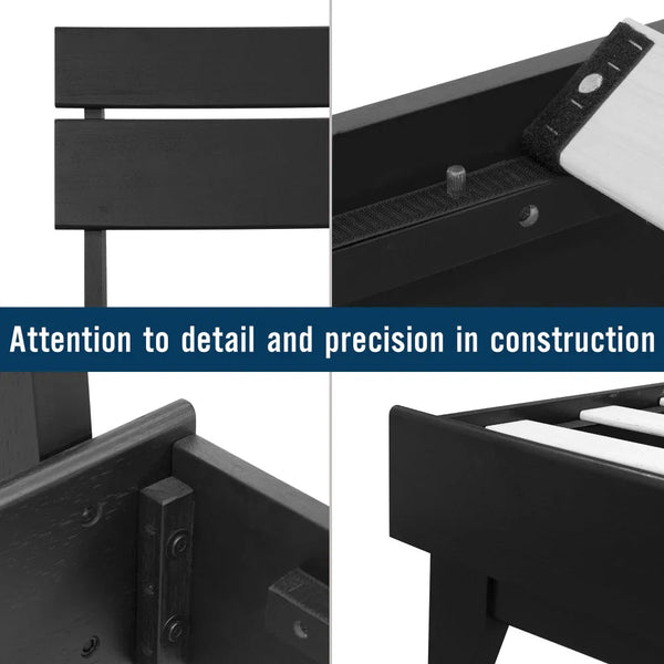 Acacia Aurora Solid Wood Bed Frame and Matching Nightstand Bedroom Set