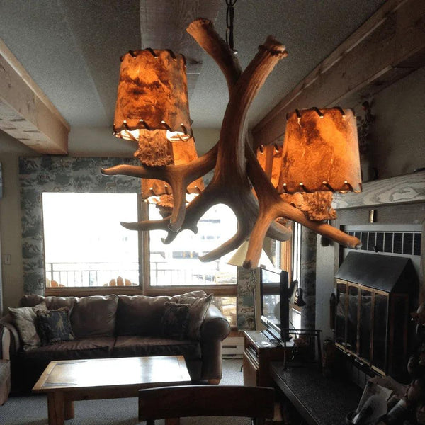 Authentic Mule Deer Four Light Chandelier - Gifts for You 'n Me