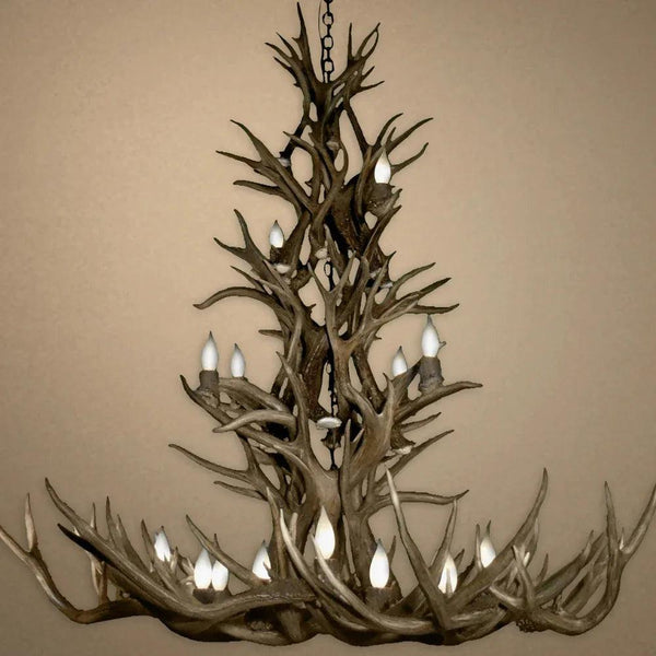 Authentic Mule Deer Tall Chandelier - Extra Large - Gifts for You 'n Me