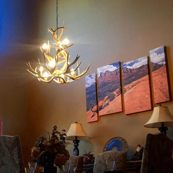 Authentic Mule Deer Waterfall Chandelier - Medium - Gifts for You 'n Me