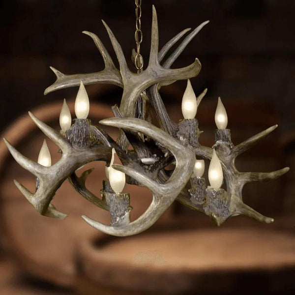 Authentic Whitetail Deer Inverted Chandelier - Gifts for You 'n Me