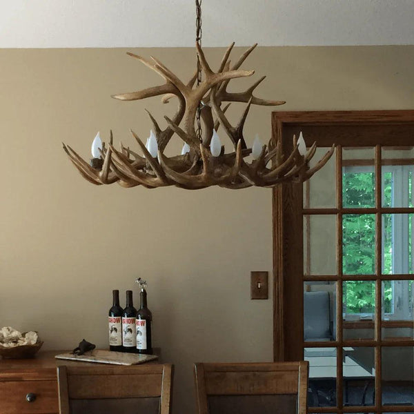 Authentic Whitetail Deer Wide Chandelier - Gifts for You 'n Me