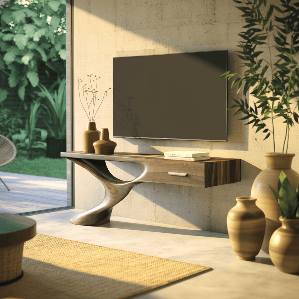 Auvra Sculpted Solid Wood Console Table