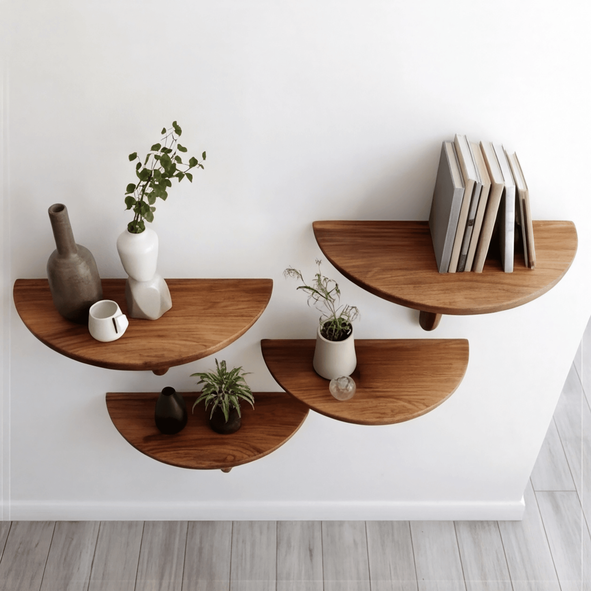 Avelon Sculpted Solid Wood Mushroom Floating Shelf SPA812436
