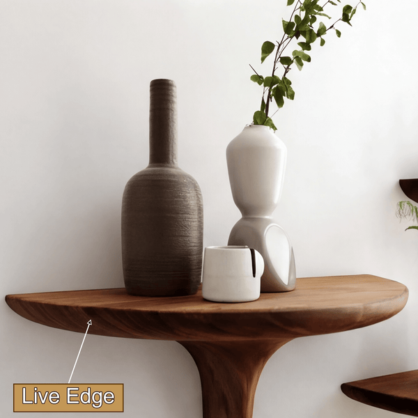 Avelon Sculpted Solid Wood Mushroom Floating Shelf SPA812436
