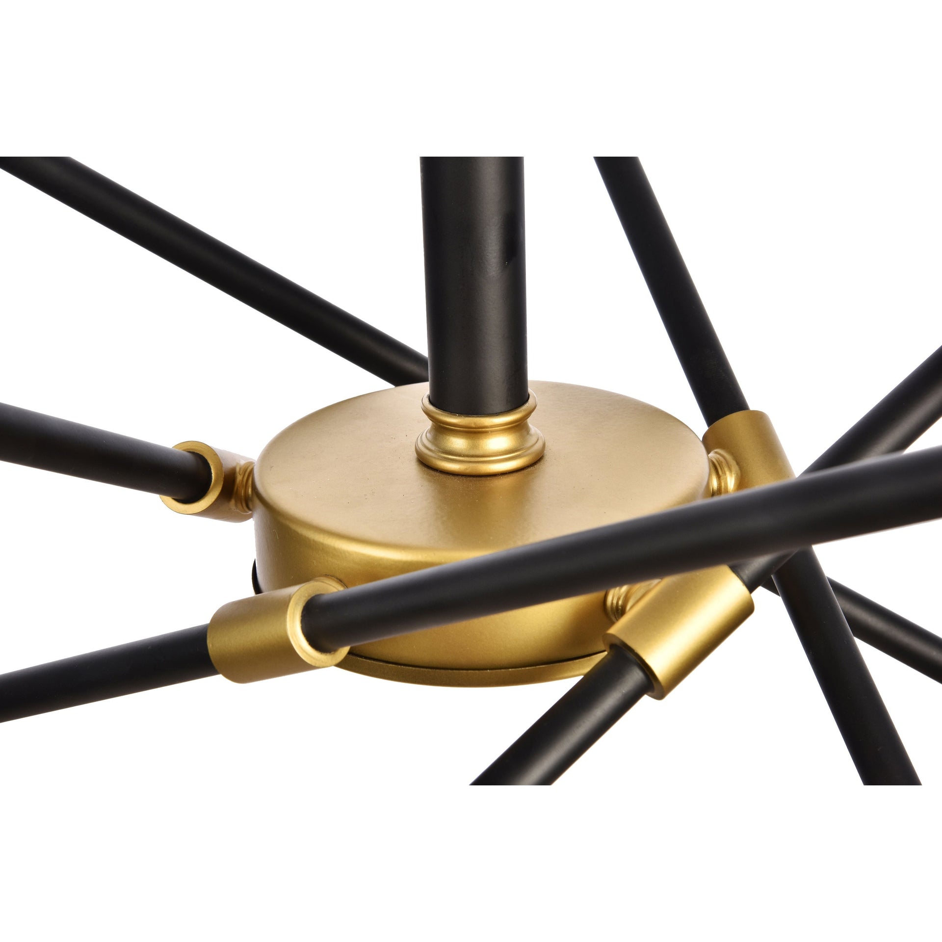 Elegant Lighting Axel 10 Light Chandelier in Black and Brass