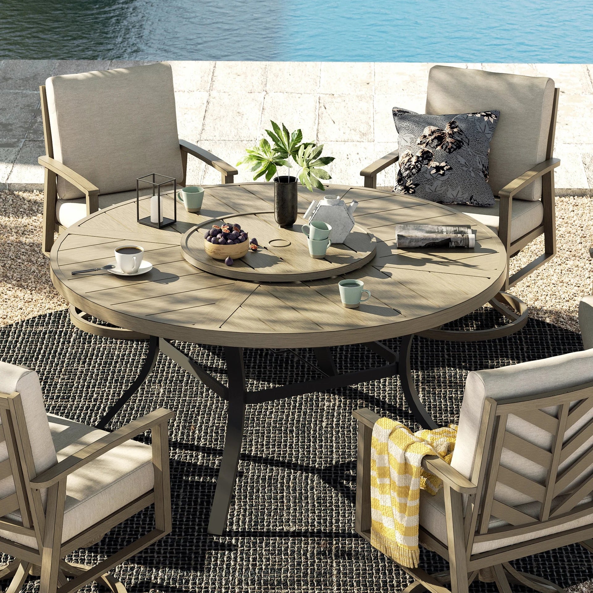 PEAKHOME Azur Patio Aluminum Round 60