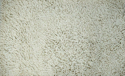 DaDa Bedding Vanilla Ivory White Shaggy Soft Chenille Noodle Carpet Rug Bath Mat