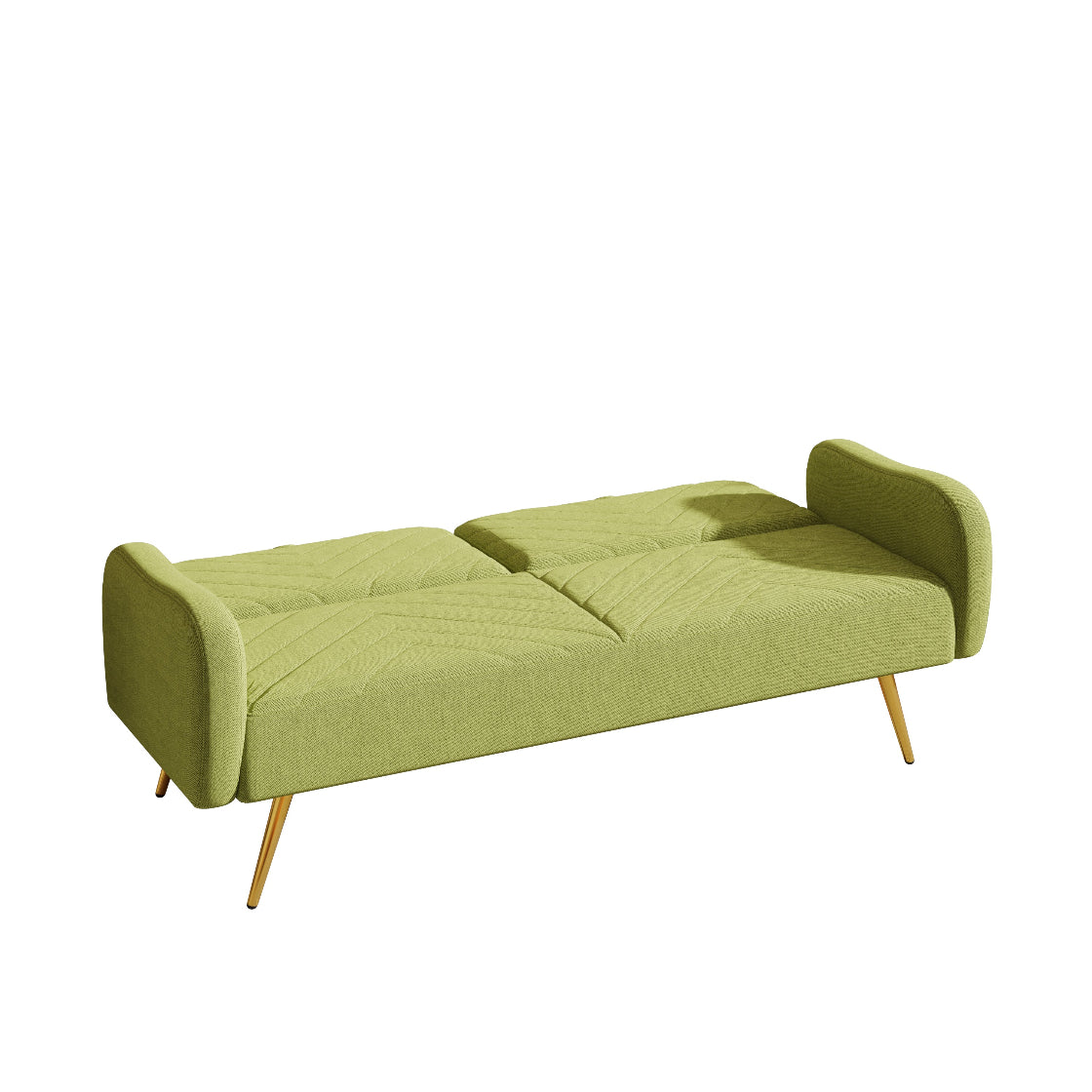 Green sofa bed on a white background