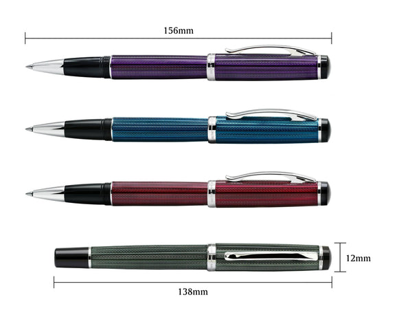 Incognito Diamond-Cut Lacquered Brass Rollerball Pen - Purple - Gifts for You 'n Me