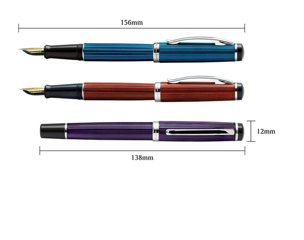Incognito Diamond-Cut Lacquered Brass Fountain Pen (Fine Nib) - Purple - Gifts for You 'n Me