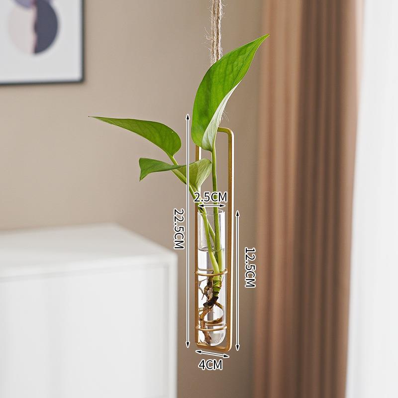 Scandinavian-Style Glass Hydroponic Vase for Living Room with Creative Hanging Door Decor and Wall Ivy Plant Water Cultivation Transparent Pot