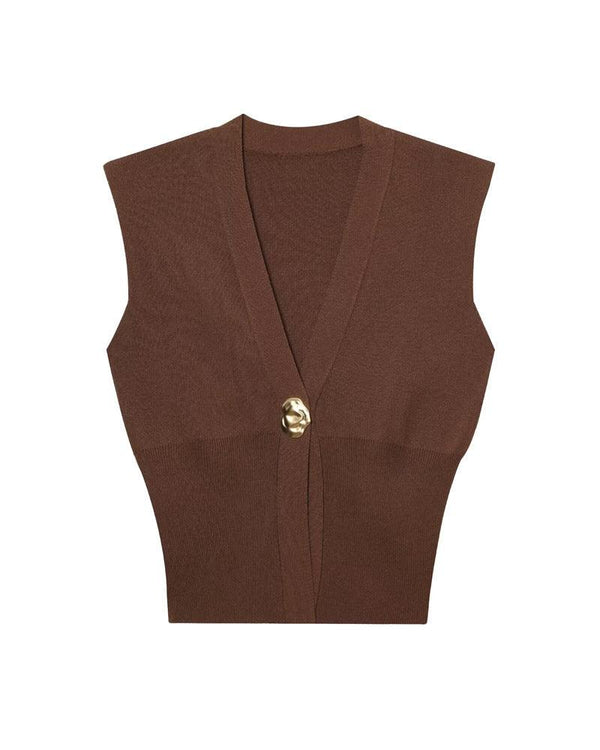Elegant Casual Commuting Vest V-neck Tank Top for Women withDesign Sense