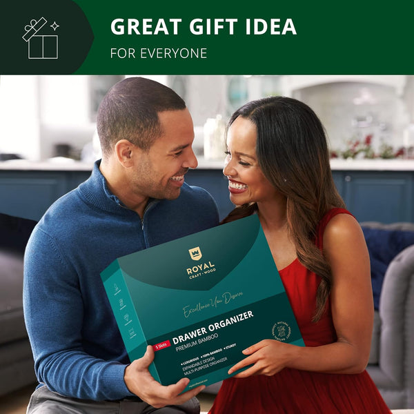 Utensil Drawer Organizer, White (5 Slots)